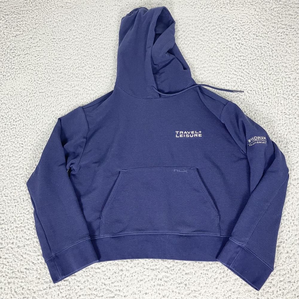 RLX Ralph Lauren Hoodie Womens Small Blue Travel Leisure Wyndham Golf Pullover